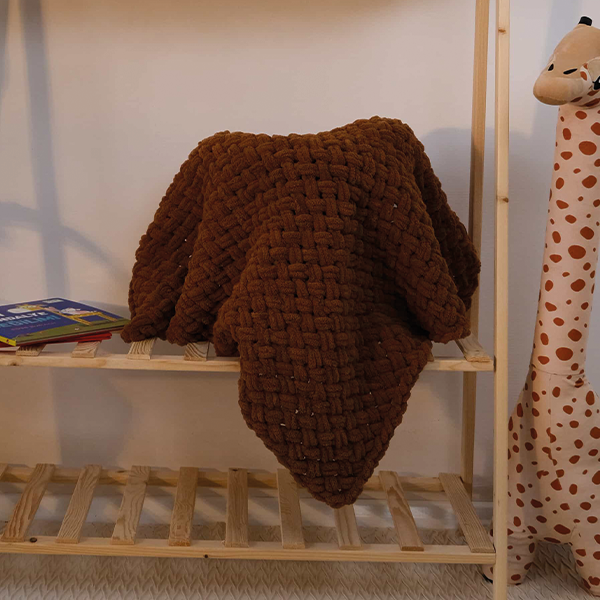 Coffee Örgülü Bebek Battaniyesi